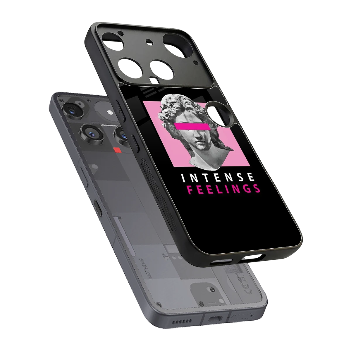 Intense Feelings sleek nothing phone 3 cover with tempered glass back and TPU edges