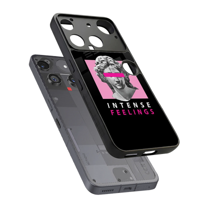 Intense Feelings sleek nothing phone 3 cover with tempered glass back and TPU edges