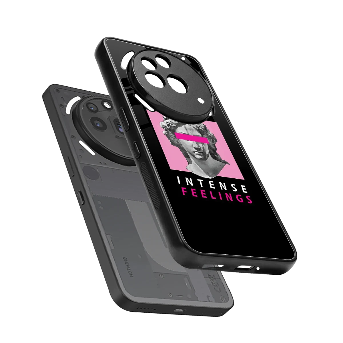 Intense Feelings sleek nothing phone 3a pro cover with tempered glass back and TPU edges