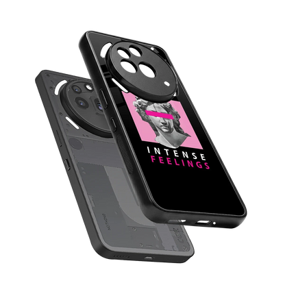 Intense Feelings sleek nothing phone 3a pro cover with tempered glass back and TPU edges