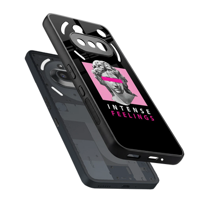 Intense Feelings sleek nothing phone 3a cover with tempered glass back and TPU edges