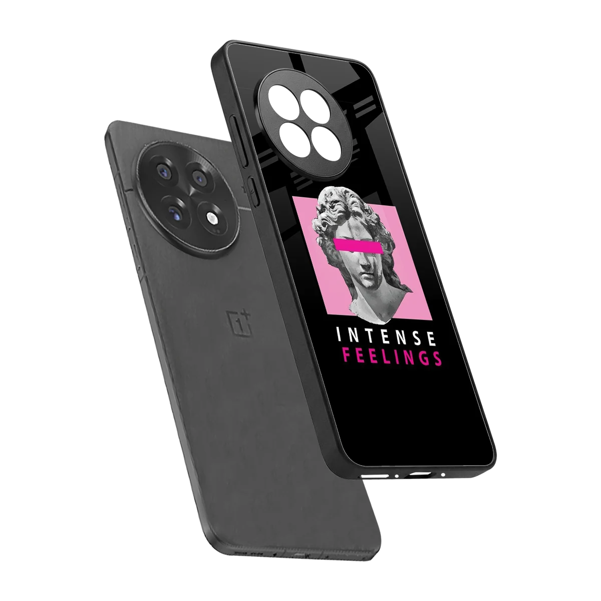 Intense Feelings sleek oneplus 13r cover with tempered glass back and TPU edges