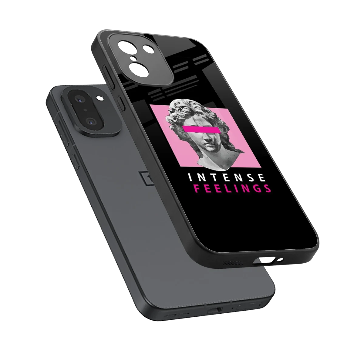 Intense Feelings sleek oneplus 15r cover with tempered glass back and TPU edges