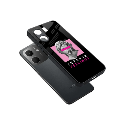 Intense Feelings sleek oppo a5x 5g cover with tempered glass back and TPU edges