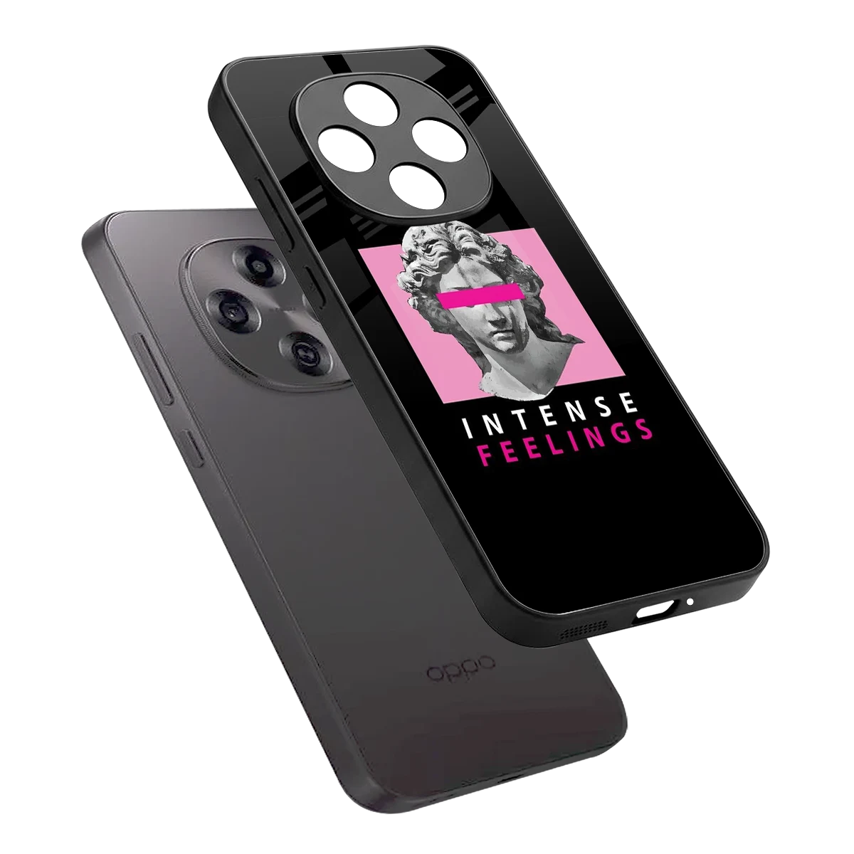 Intense Feelings sleek oppo f31 pro 5g cover with tempered glass back and TPU edges