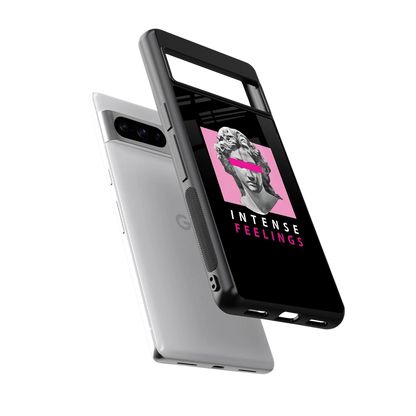 Intense Feelings sleek google pixel 8 pro cover with tempered glass back and TPU edges