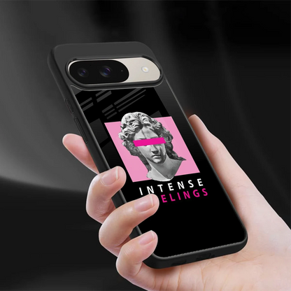 Intense Feelings sleek google pixel 9 cover with tempered glass back and TPU edges