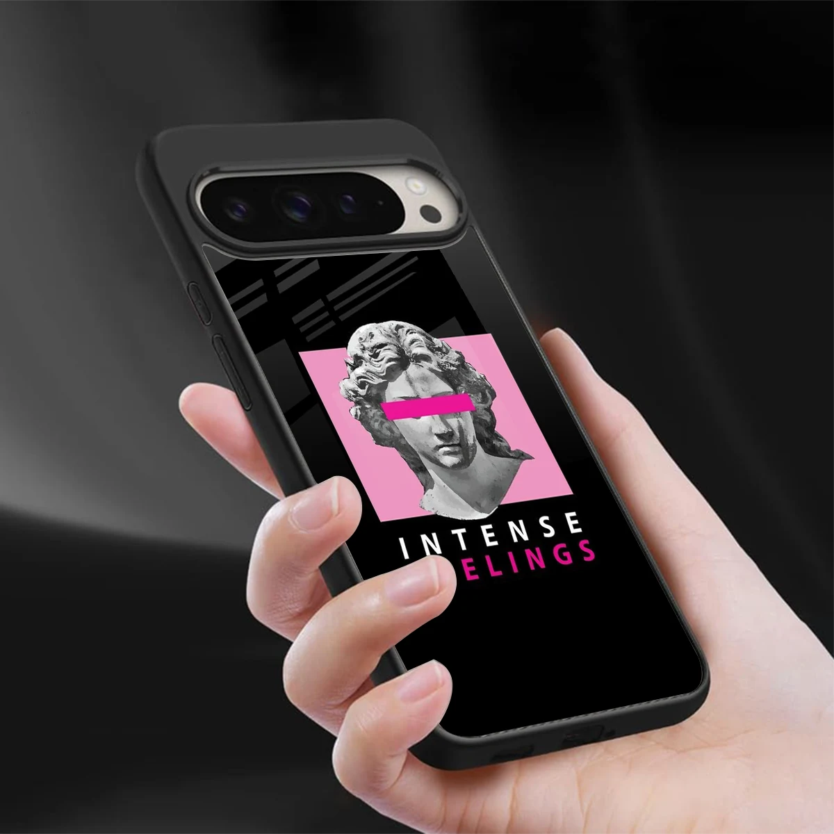 Intense Feelings sleek google pixel 9 pro cover with tempered glass back and TPU edges