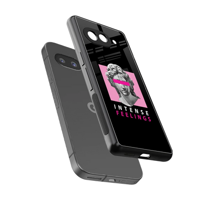 Intense Feelings sleek google pixel 10a cover with tempered glass back and TPU edges