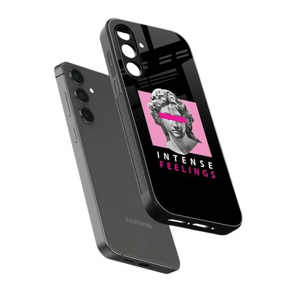 Intense Feelings sleek samsung galaxy m35 5g cover with tempered glass back and TPU edges