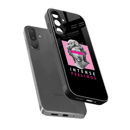 Intense Feelings sleek samsung galaxy m56 5g cover with tempered glass back and TPU edges