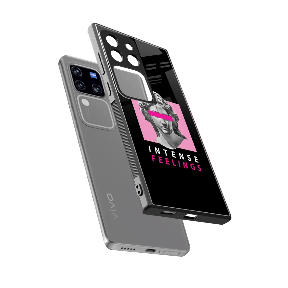 Intense Feelings sleekvivo v30 pro cover with tempered glass back and TPU edges