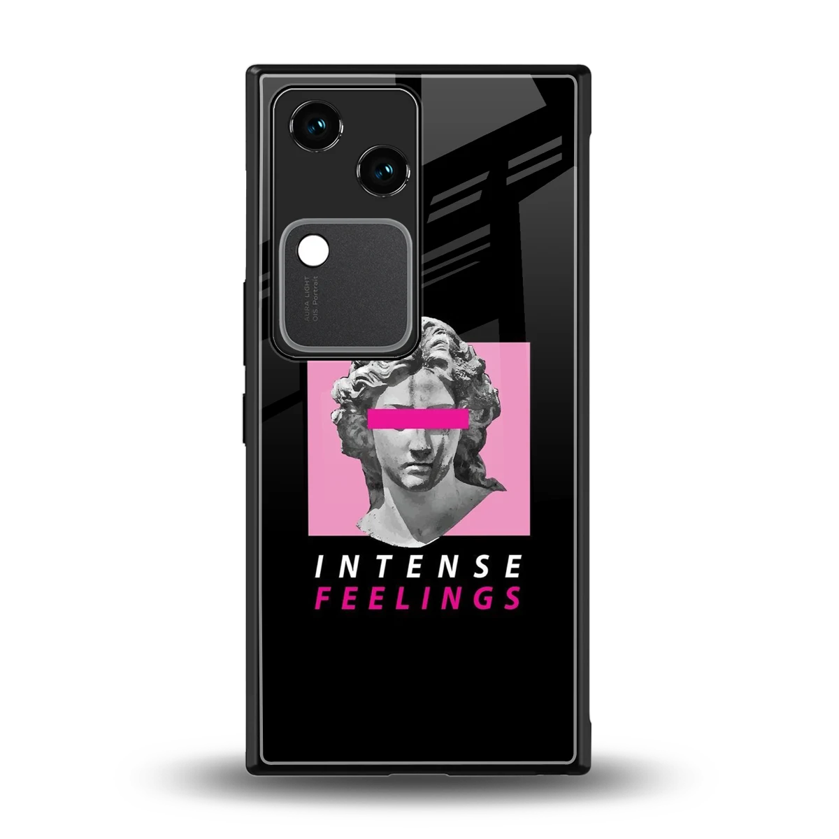 Intense Feelings back phone cover | glass case for vivo v30