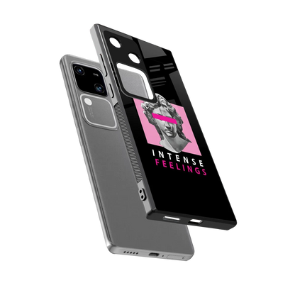 Intense Feelings sleek vivo v30 cover with tempered glass back and TPU edges