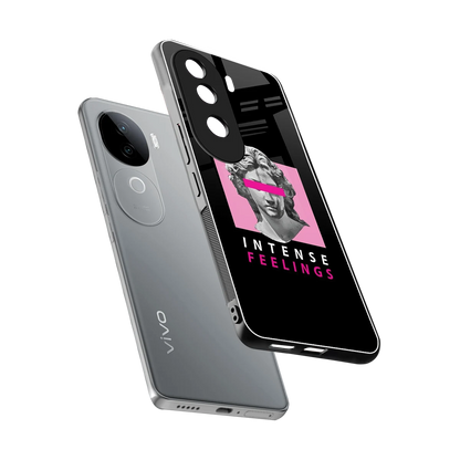 Intense Feelings sleek vivo v40e cover with tempered glass back and TPU edges