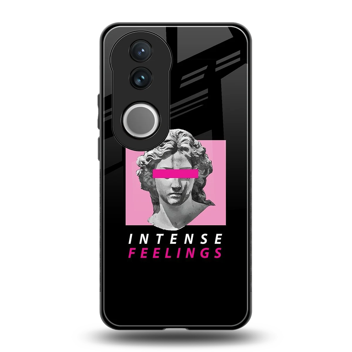 Intense Feelings back phone cover | glass case for vivo v50