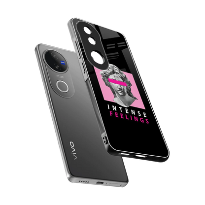 Intense Feelings sleek vivo v50 cover with tempered glass back and TPU edges