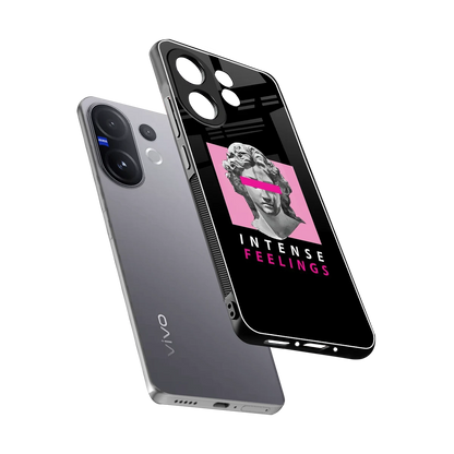 Intense Feelings sleek vivo v60 cover with tempered glass back and TPU edges