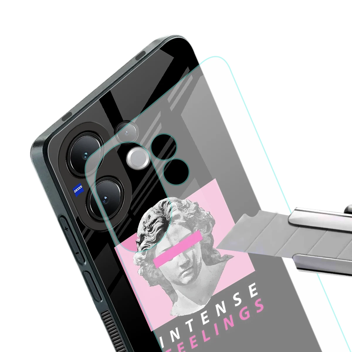 Intense Feelings stylish phone case for vivo v60 | glossy glass and slim fit