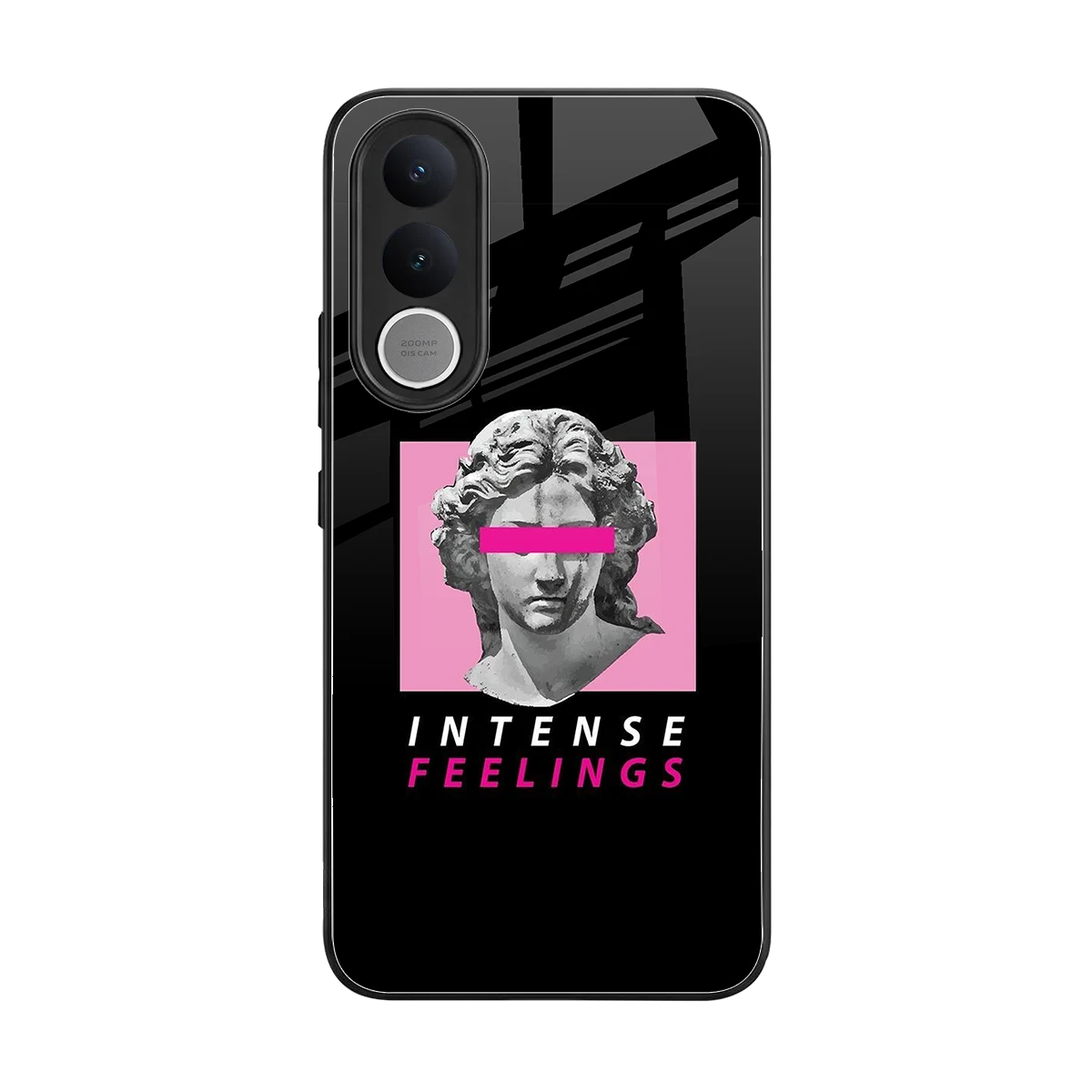 Intense Feelings back phone cover | glass case for vivo v70 fe