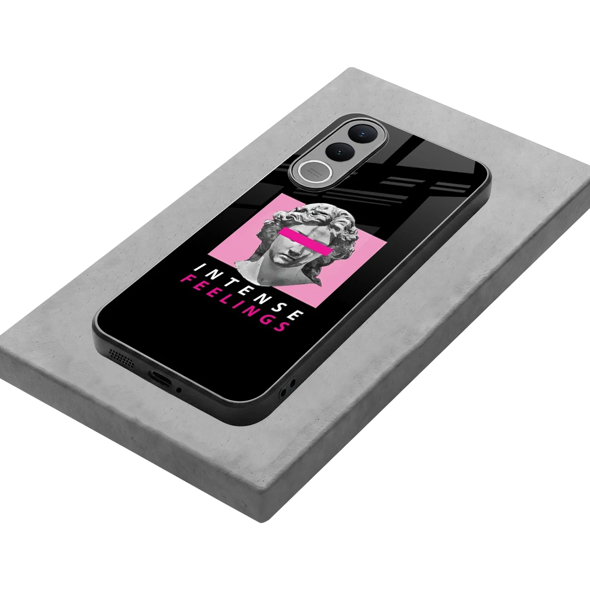 Intense Feelings stylish phone case for vivo v70 fe | glossy glass and slim fit