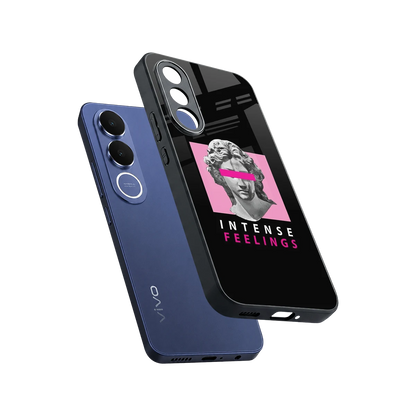 Intense Feelings sleek vivo v70 fe cover with tempered glass back and TPU edges