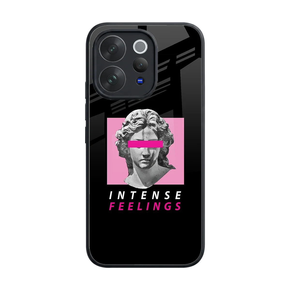 Intense Feelings back phone cover | glass case for vivo v70 elite