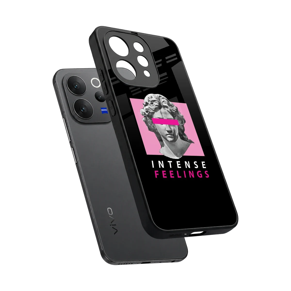 Intense Feelings sleek vivo v70 elite cover with tempered glass back and TPU edges