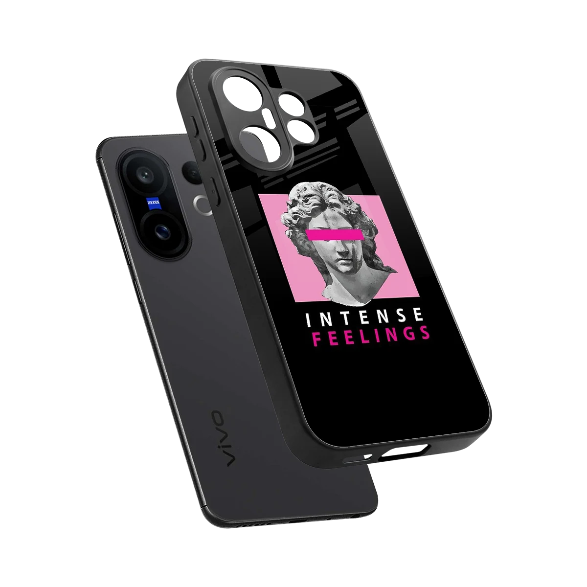 Intense Feelings sleek vivo x200 fe cover with tempered glass back and TPU edges
