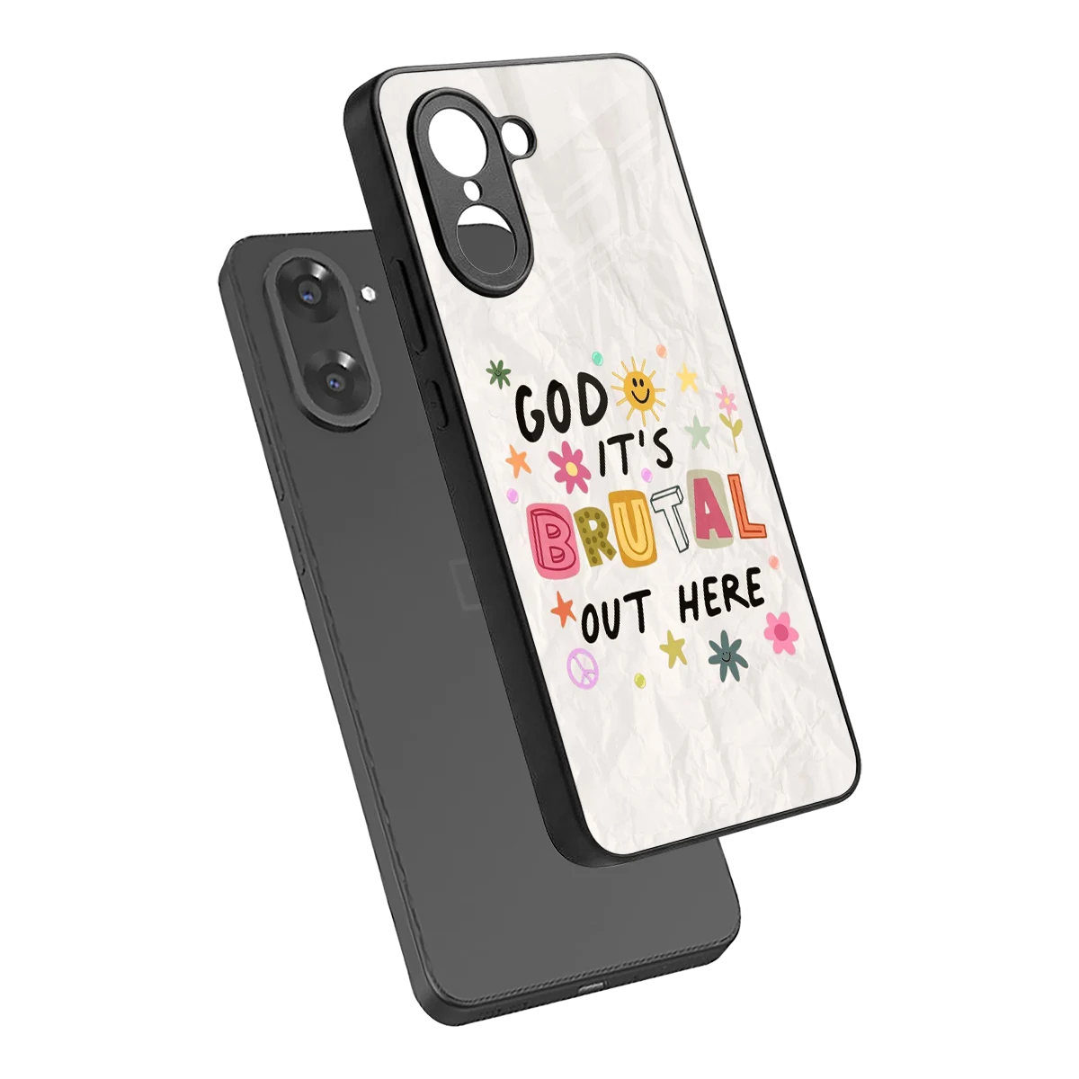 It's Brutal Out Here sleek oneplus nord ce5 5g cover with tempered glass back and TPU edges