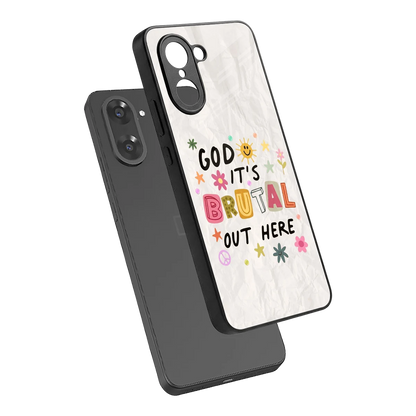 It's Brutal Out Here sleek oneplus nord ce5 5g cover with tempered glass back and TPU edges
