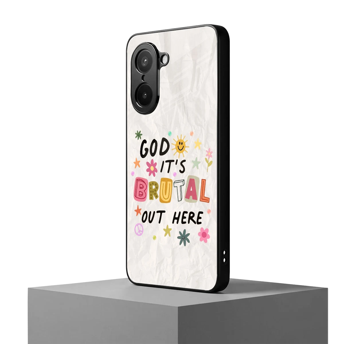 It's Brutal Out Here oneplus nord ce5 5g mobile cover | shockproof glass phone case