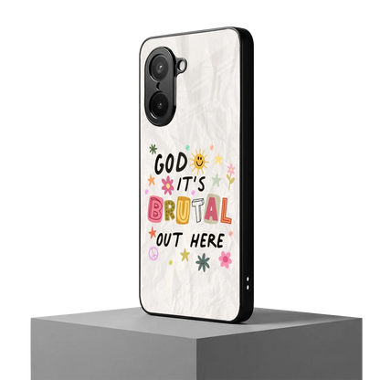 It's Brutal Out Here oneplus nord ce5 5g mobile cover | shockproof glass phone case
