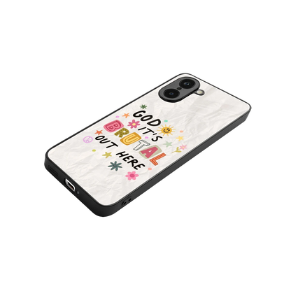 It's Brutal Out Here stylish phone case for oneplus nord ce5 5g | glossy glass and slim fit