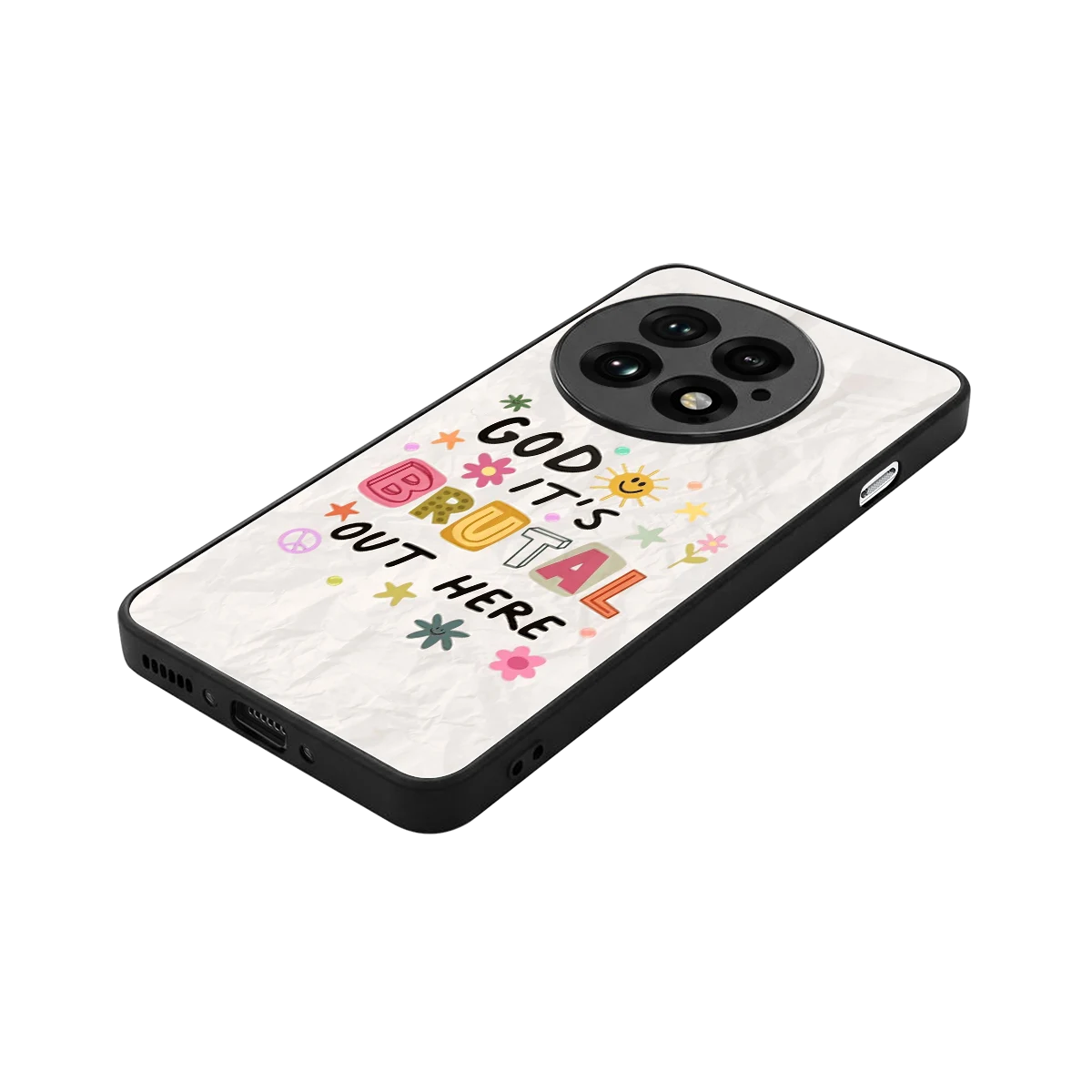 It's Brutal Out Here stylish phone case for oneplus 13 | glossy glass and slim fit
