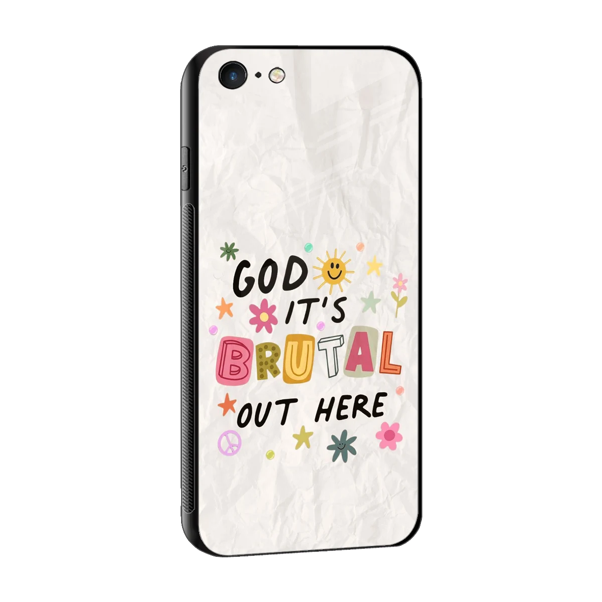 It's Brutal Out Here sleek iphone 6s plus cover with tempered glass back and TPU edges