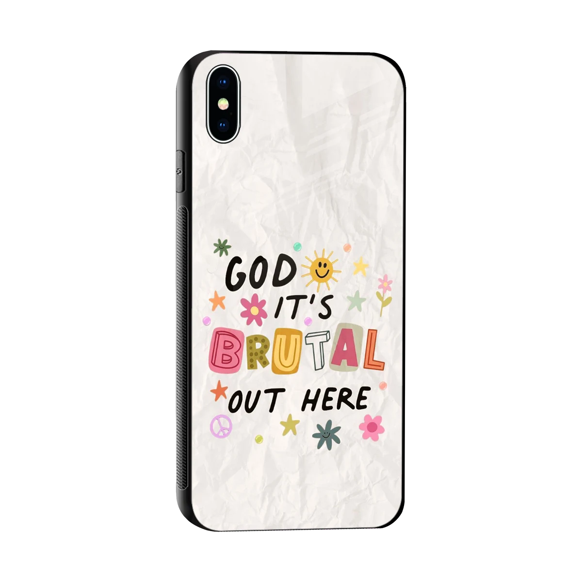It's Brutal Out Here sleek iphone xs max cover with tempered glass back and TPU edges