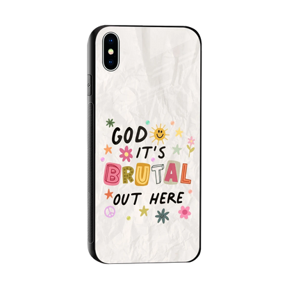 It's Brutal Out Here sleek iphone xs max cover with tempered glass back and TPU edges