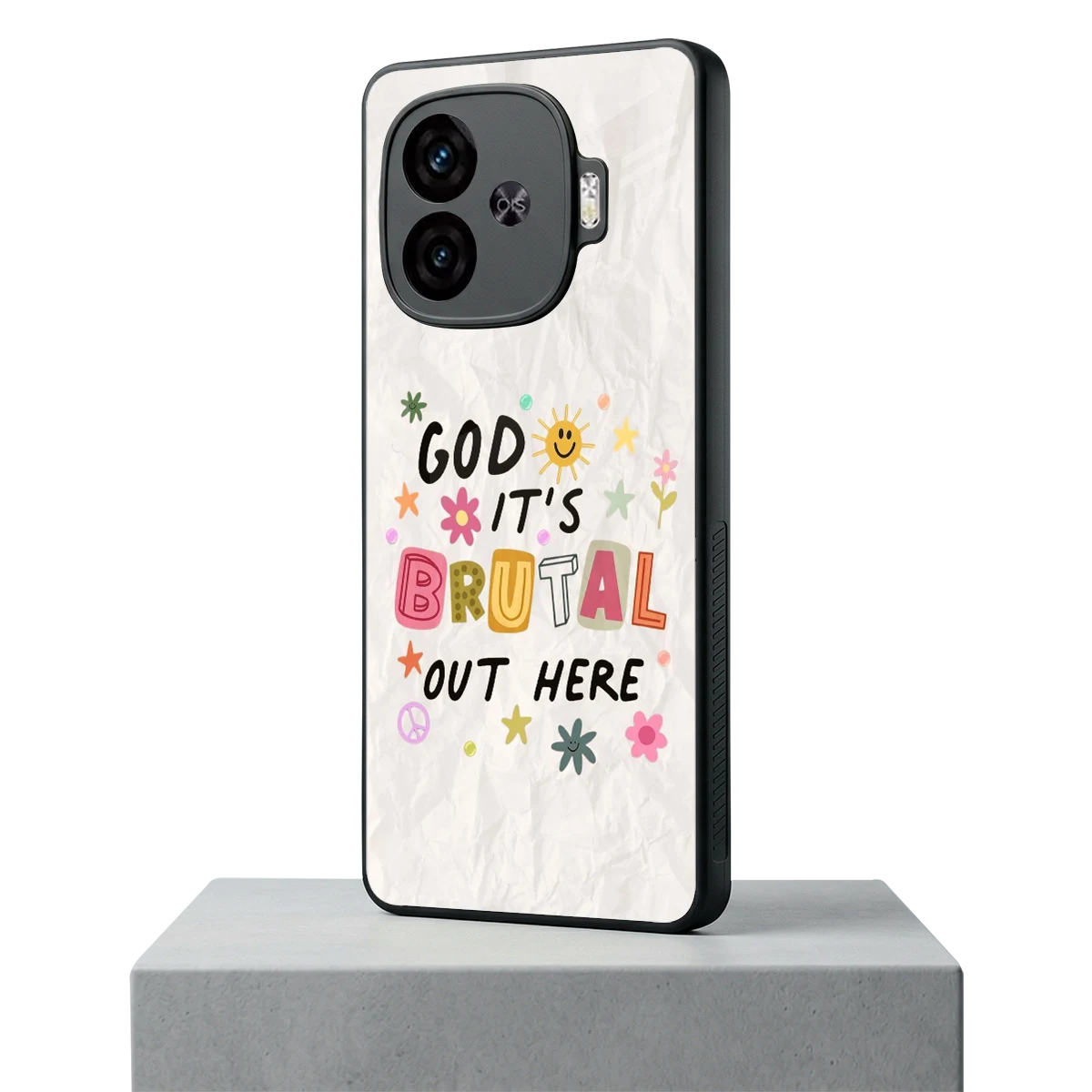 It's Brutal Out Here iqoo neo 10r 5g mobile cover | shockproof glass phone case
