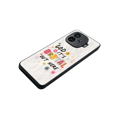 It's Brutal Out Here stylish phone case for iqoo neo 10r 5g | glossy glass and slim fit
