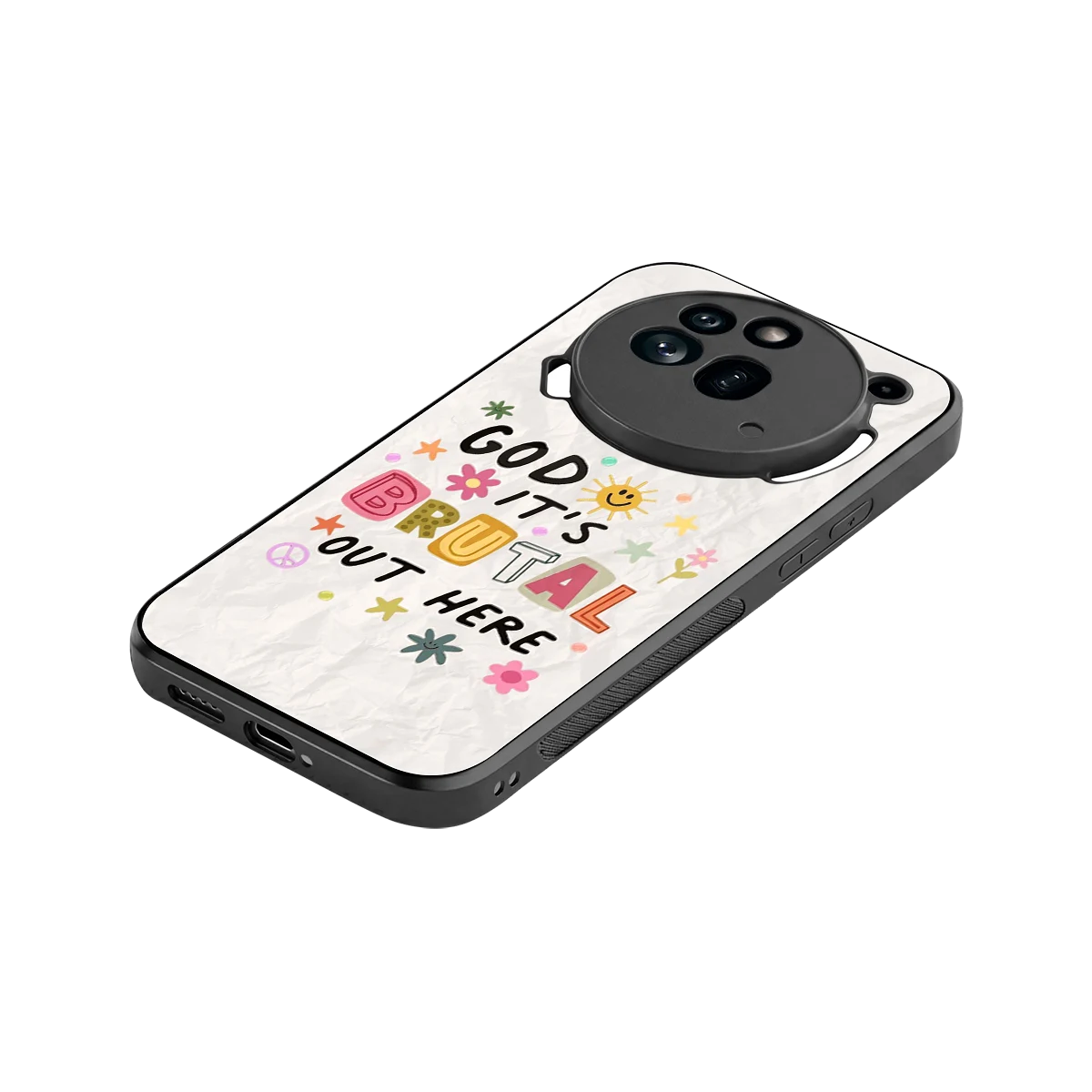 It's Brutal Out Here stylish phone case for nothing phone 3a pro | glossy glass and slim fit