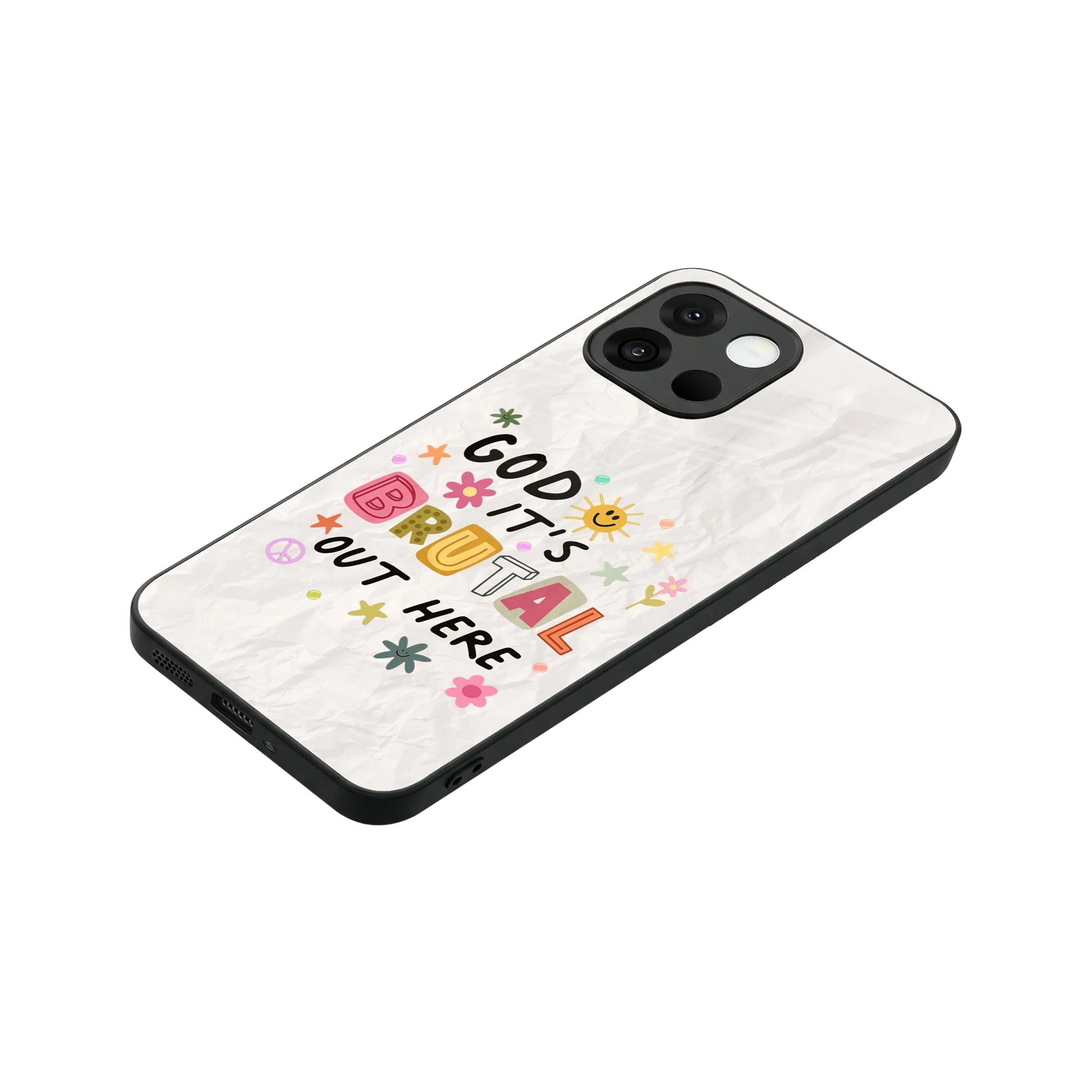 It's Brutal Out Here stylish phone case for oneplus 13s | glossy glass and slim fit