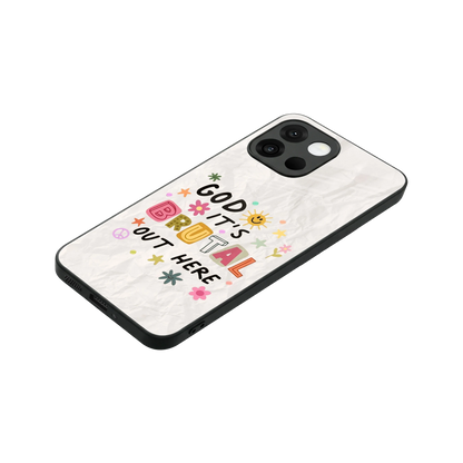 It's Brutal Out Here stylish phone case for oneplus 13s | glossy glass and slim fit