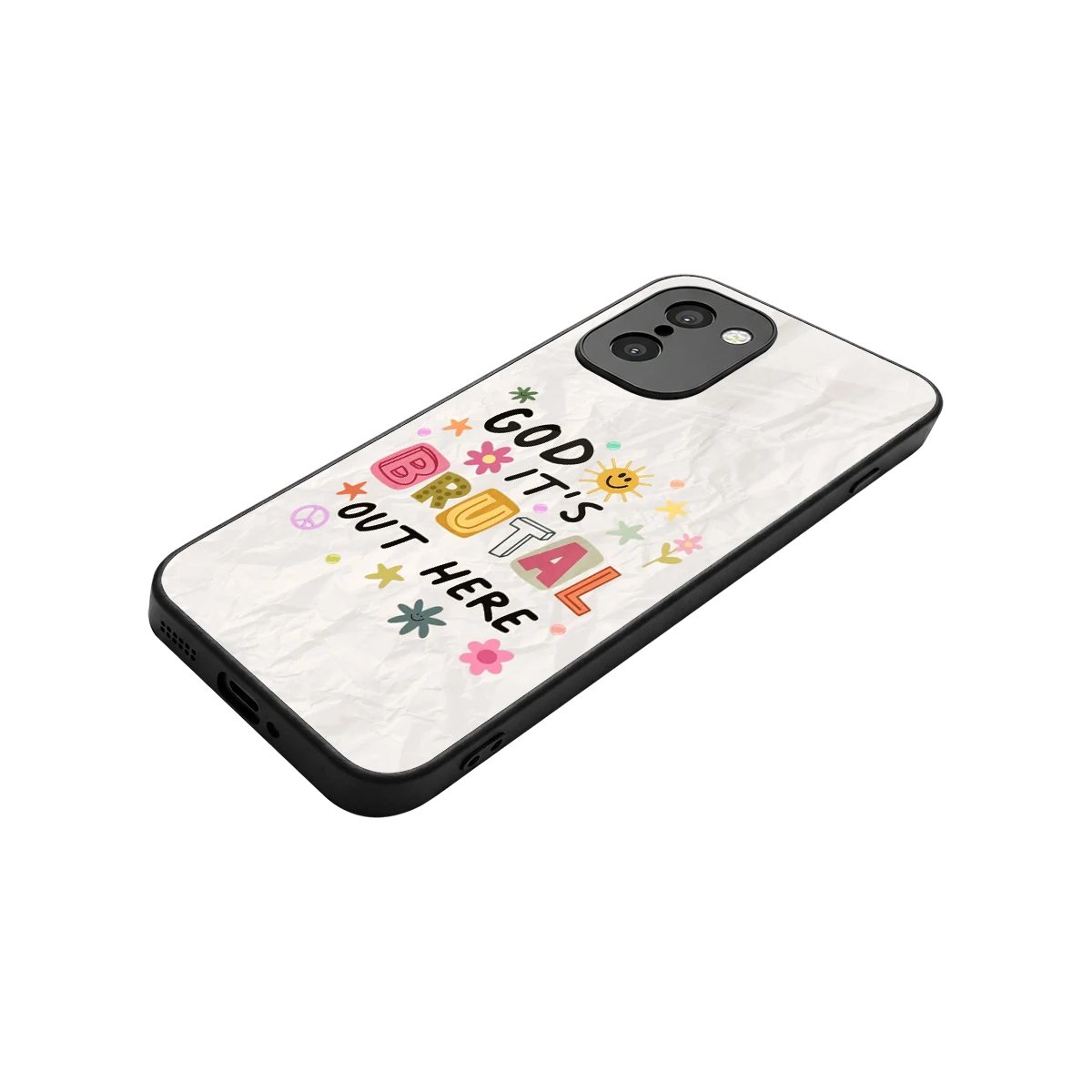 It's Brutal Out Here stylish phone case for oneplus 15r | glossy glass and slim fit