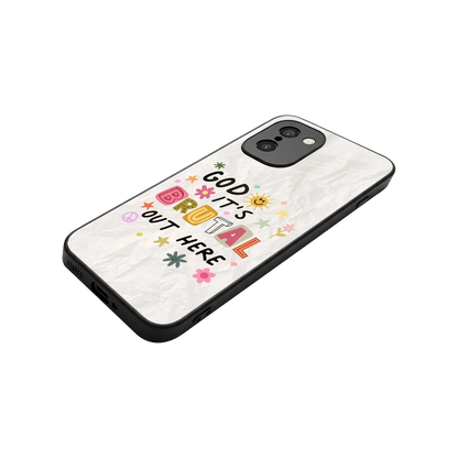 It's Brutal Out Here stylish phone case for oneplus 15r | glossy glass and slim fit