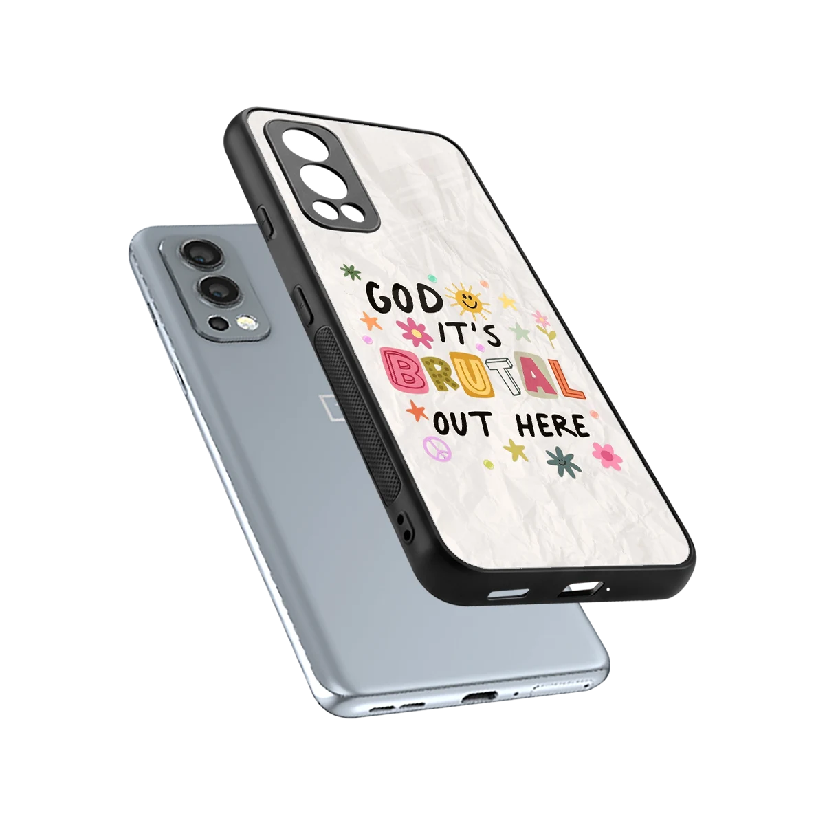 It's Brutal Out Here sleek oneplus nord 2 cover with tempered glass back and TPU edges