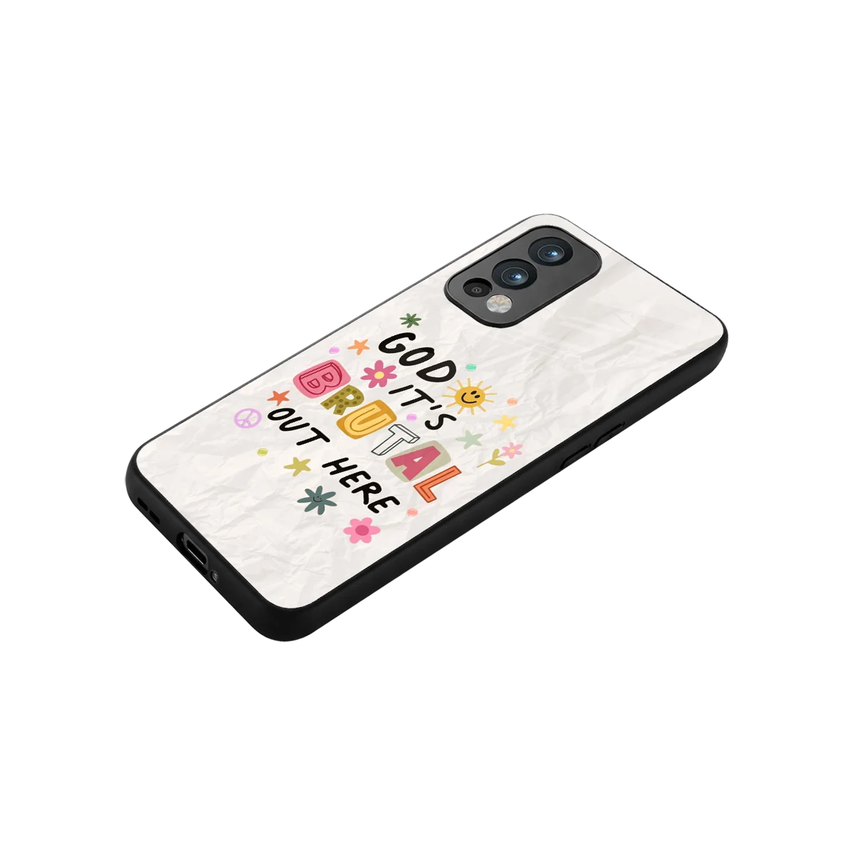 It's Brutal Out Here stylish phone case for oneplus nord 2 | glossy glass and slim fit