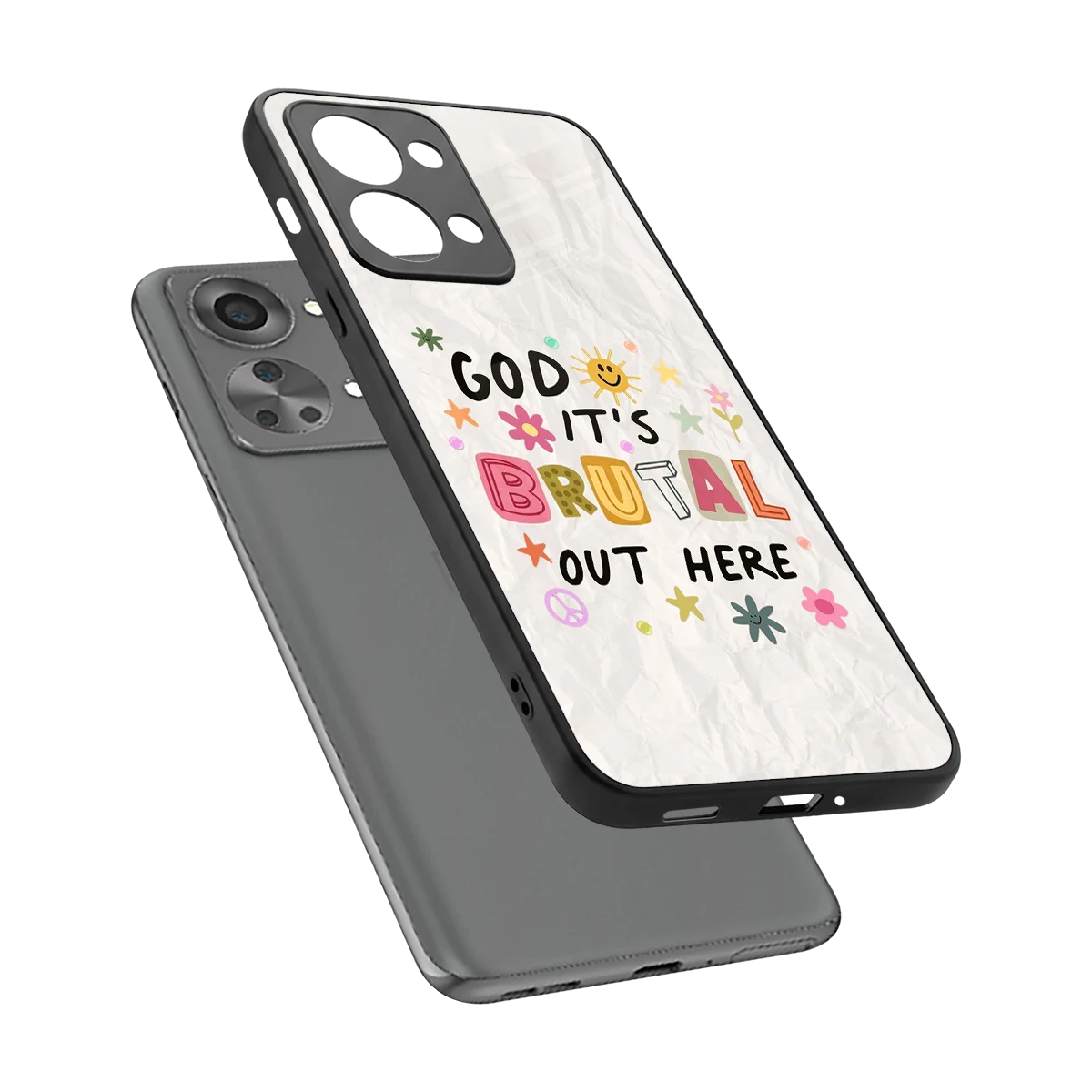 It's Brutal Out Here sleek oneplus nord 2t cover with tempered glass back and TPU edges