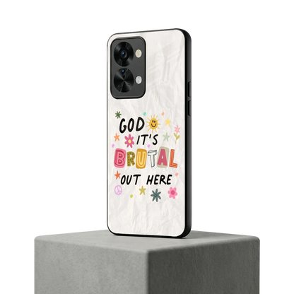 It's Brutal Out Here oneplus nord 2t mobile cover | shockproof glass phone case