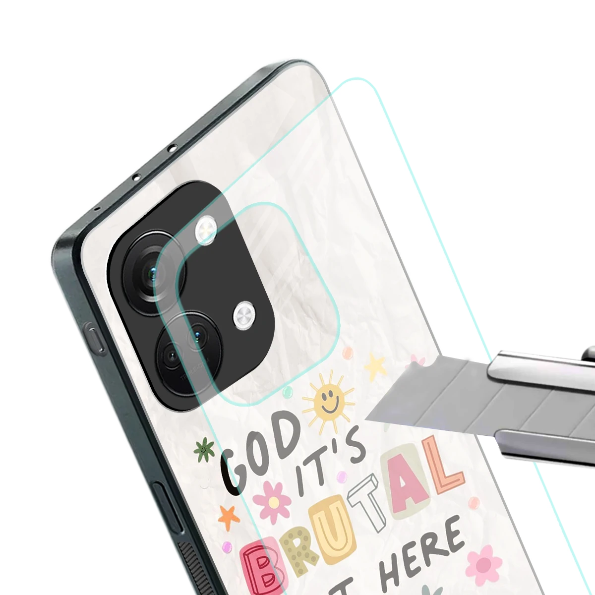 It's Brutal Out Here stylish phone case for oneplus nord 3 | glossy glass and slim fit